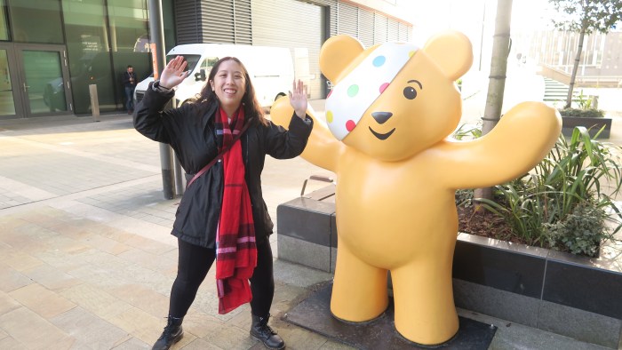 Me and Pudsey Bear at the BBC Studios